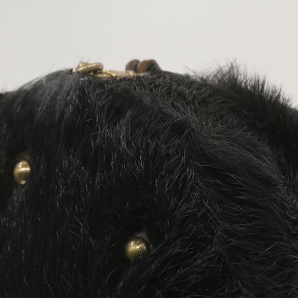 LOUIS VUITTON V Line Shoulder Bag Fur Black - Picture 12 of 16